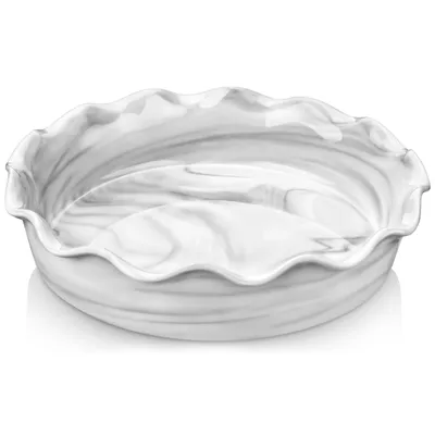 Image de MALACASA moule à tarte, 1 pièce moule à quiche en porcelaine, moule rond à pâtisserie, moule à gâteau avec bord ondulé