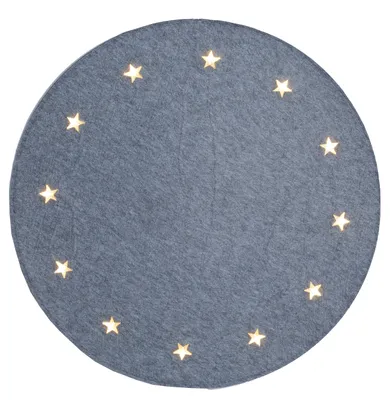 Produktbild von Best Season LED-Baumteppich, Material: Filz, Farbe grau,, ca. 1 m Ø, 12 w/w LED, Trafo, indoor, 607-08