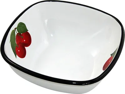Produktbild von KIRSCHE Emaille Schüssel Quadratisch 1 Liter ca 17x17 cm / Retro Nostalgie Geschirr