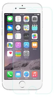 A screen protector is placed over an iPhone screen.