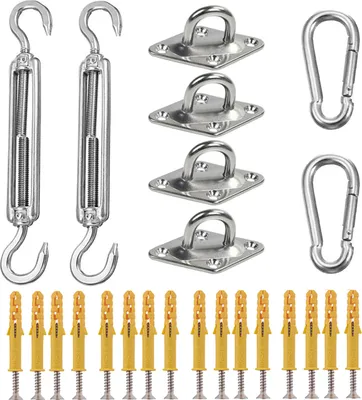 Obrázek produktu pro Heavy Duty M5 stropní hák pro upevnění markýzy, stropní hák pro zavěšení židle 24 ks příslušenství pro markýzy / vysoce kvalitní sada montážních sestav z nerezové oceli - pro obdélníkové a čtvercové markýzy