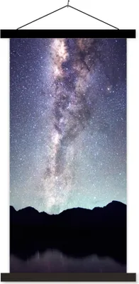 Produktbild von MuchoWow® Textilposter Universum - Galaxie - Sternenhimmel - Jungen - Mädchen - Kinder 40x80 cm mit schwarzem Rahmen - Wandemalerei