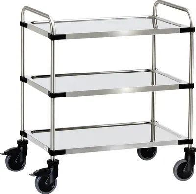 Produktbild von fetra Edelstahlwagen, Ladefläche 630 x 400 mm, 3 Böden