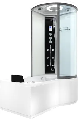 Produktbild von Kombination Whirlpool Dusche K55-L03-WP Duschkabine Wanne 170x100 cm