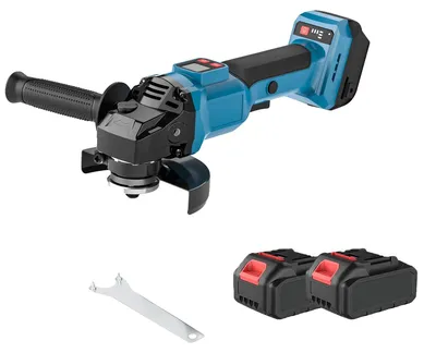 Image de Meuleuse d'angle, moteur sans balais, réglage continu de la vitesse, 2 batteries, UE