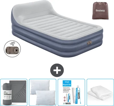 Produktbild von Bestway Luftmatratze - 2-Personen - 152 x 226 x 46 cm - Grau - Inklusive Zubehör