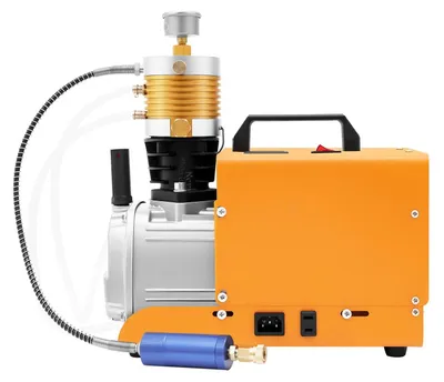 Image de Compresseur d'air haute pression - Pompe PCP électrique - 30 MPa / 300 bar - 1,8 kW, 220 V, prise européenne - 100 l/min - Séparateur huile-eau - Orange