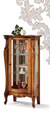 Produktbild von Klassische Braune Glasvitrine Luxus Holzmöbel Glastür Wohnzimmer Möbel