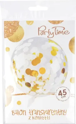 Zdjęcie produktu dla Balon Transparentny Z Konfetti Celebrate Złote