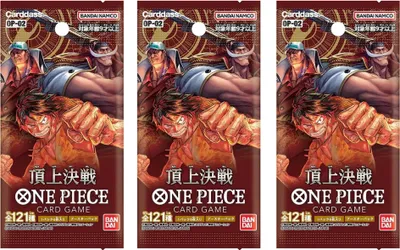 Produktbild von One Piece Card Game – OP-02 Paramount War – 3x Booster (Koreanisch oder Chinesisch) – 6 Karten je Pack –  &