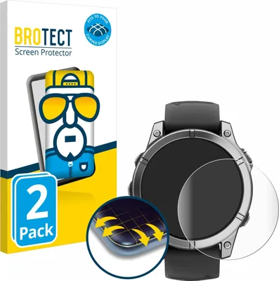 Produktbild von 2x BROTECT Fullscreen Schutzfolie für Garmin Fenix E Displayschutz Folie Fullcover Klar Transparent