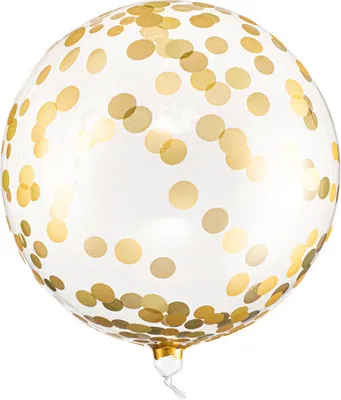 Zdjęcie produktu dla Balon przezroczysty, okrągły kryształowy bobo z konfetti, 40cm