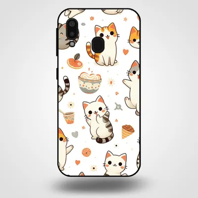 Image de Smartphonica Coque pour Samsung Galaxy A20E avec impression de chat - Coque arrière en TPU avec motifs de chats