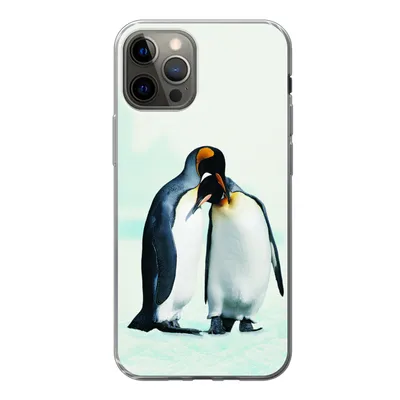Produktbild von MuchoWow® Handyhülle Schutzhülle Hülle für iPhone 12 Pro Pinguine - Schnee - Familie Silikon Softcase Handy Hülle - Abdeckung