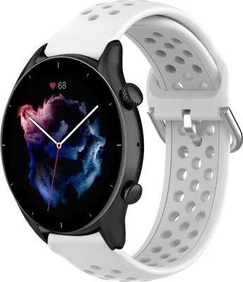Produktbild von Strap-it Amazfit GTR 3 (Pro) Silikonarmband mit Löchern (Weiß)