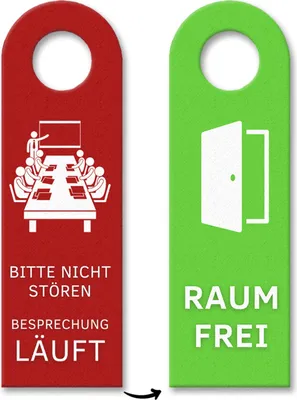 Produktbild von Besprechung Türhänger mit Spruch Bitte nicht stören Besprechung läuft