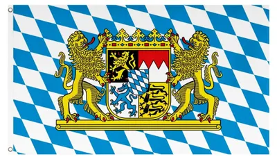 Produktbild von Flagge Bayern Löwe Freistaat 90 x 150 cm mit 2 Ösen, 90g/m² Stoffgewicht, extrem reißfest und robust