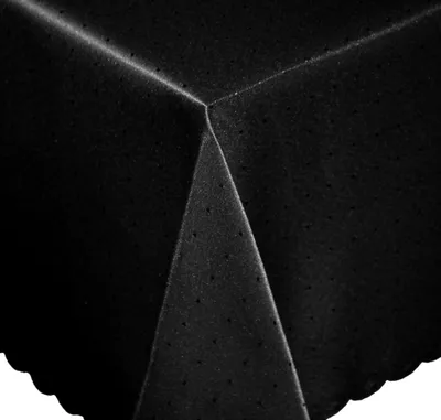 Produktbild von Tischdecke 135x180 cm schwarz eckig Mitteldecke Punkte bügelfrei fleckenabweisend