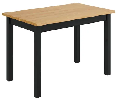 Image de Table à manger VidaXL EKAI noire 112 x 70 x 76,5 cm en pin massif