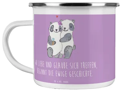 Produktbild von Mr. & Mrs. Panda Teetasse Kirchliche Trauung Liebe Glaube - Lavendeltraum - Geschenk, Heirat, spirituelle Verbindung, becher emaille, Heiraten, Geschenke, Haferl, Braut