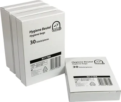 Produktbild von Medi-Inn Hygienebeutel für eine einfache Entsorgung von Damenbinden, Slipeinlagen und Tampons, 30er Pack (3 x 30 = 90 Stück)