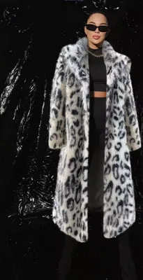 Produktbild von 360Home Modischer langer Damenmantel aus Plüsch – Leopardenmuster leopard print Mantel im Blazer-Stil