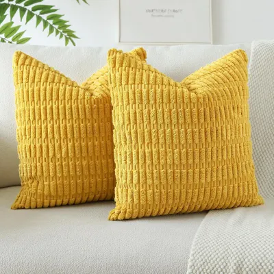 Produktbild von Kissenbezüge Kordsamt 2er Set Gelb 50x50 cm