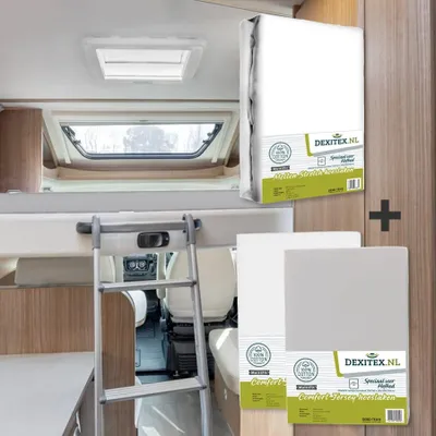 Image de Paquet textile Lifting Bed 1 Molton + 2 draps-housses Jersey - 1 Flanelle + 1 blanc / 1 gris clair - 1Flanelle+1blanc/1grisclair