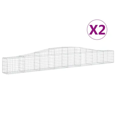 Produktbild von Gabionen mit Hochbogen 2 Stk. 400x30x40/60 cm Verzinktes Eisen