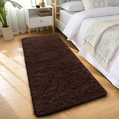 Produktbild von Hochflor Teppich Shaggy Läufer - 80 x 150 cm - Waschbar - Rutschfest - Polyester