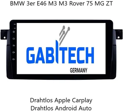 Produktbild von Für BMW 3er E46 M3 M3 Rover 75 MG ZT 9 zoll Android 13 Autoradio GPS Navi 4G RDS 4GB RAM 64GB ROM Wireless Carplay und Android Auto