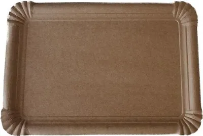 Produktbild von Pappteller Natur Braun, eckig,16 x 23 cm, 250 Stück, unbeschichtet
