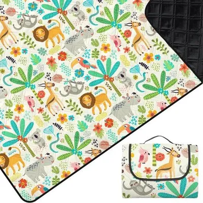 Produktbild von Famanu Picknickdecke 200 x 200 cm - wasserfest, tragbar mit Griff
