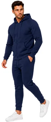 Produktbild von Herren Jogginganzug einfarbig 100% BW 586 Navy S