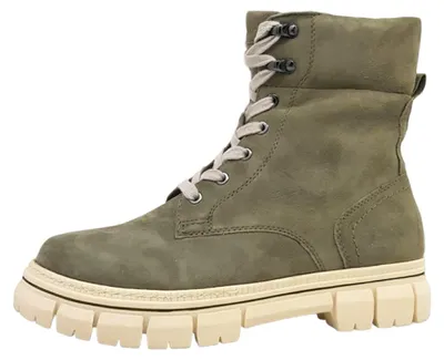 Immagine prodotto di Scarpe da trekking da donna Tamaris, modello stivaletto con lacci, colore verde, ideali per il tempo libero