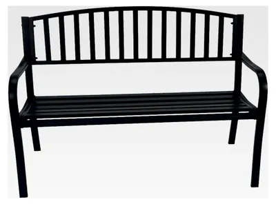 Produktbild von Gartenbank Dover - 2-sitzer - Stahl, Rückenteil aus Gusseisen - schwarze Outdoorbank