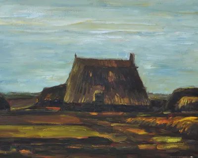 Produktbild von Vincent Van Gogh Kunstdruck Bild - Bauernhaus Mit Torfstich, 1883 (40 x 50 cm)