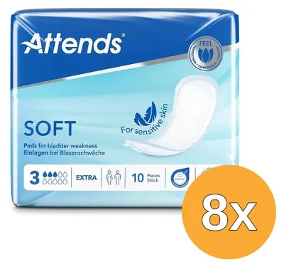 Productafbeelding van 8x Attends Inlegger Soft Extra 3 (10 stuks)