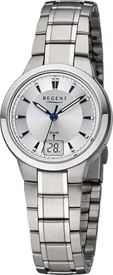 Produktbild von Regent Damen Uhr Metall Armbanduhr Funkuhren Analog-Digital silber D2URFR270