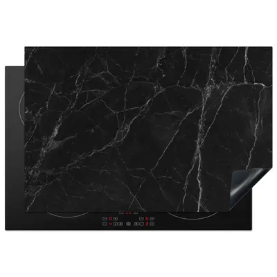 Produktbild von KitchenYeah© Herdabdeckplatte Marmor - Schwarz , 78x52cm, Küche Deko, Glaskeramikkochfeld Herdabdeckung, Abdeckplatte fùr Kochfeld