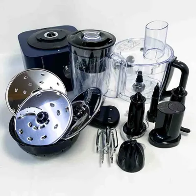 Produktbild von SNDOAS Multifunktions-Küchenroboter, 1100 W Küchenmaschine, 3,2 l Rührschüssel, Multifunktionszerkleinerer, 1,5 l Rührroboter, Kaffeemühle, Dunkelblau