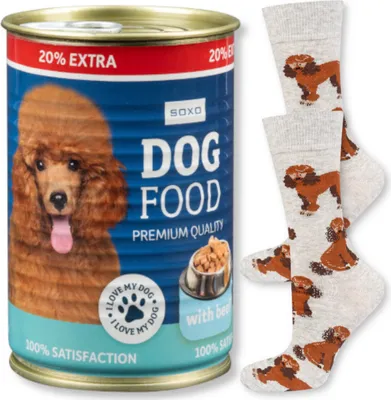 Produktbild von Lustige Herren-Baumwollsocken Hund Gr. 40-45 von SOXO – Geschenk für Männer zum Geburtstag