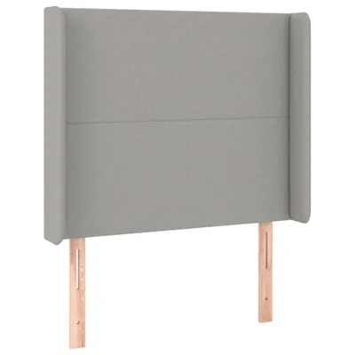 Image de vidaXL Tête de lit avec oreilles gris clair 93x16x118/128 cm Tissu