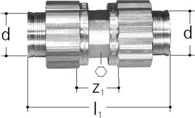 Produktbild von Sanipex Bördel-Kupplung 5510 aus Rotguss für 12 mm Rohre in Sanitärinstallationen