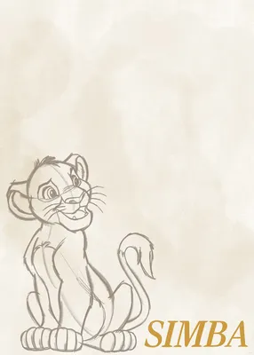 Produktbild von Komar Wandbild- Disney The Lion King Simba Sketch - Größe 50 x 70 cm