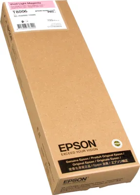 Produktbild von Epson Singlepack Vivid Light Magenta T800600 UltraChrome PRO 700ml, Magenta, Tinte auf Pigmentbasis, 700 ml, 1 Stück(e), Einzelpackung