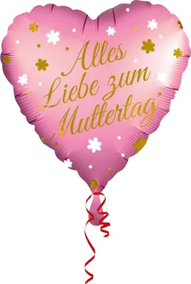 Produktbild von amscan Standard Alles Liebe zum Muttertag Herz Folienballon S40 verpackt 43cm HERZ FOLIENBALLO