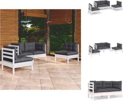 Produktbild von vidaXL 4-tlg. Garten-Lounge-Set mit Kissen Kiefer Massivholz -  Gartenmöbel-Sets