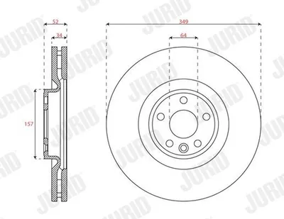 Produktbild von 2x JURID Bremsscheibe 563695JC-1 für LAND ROVER Range Rover Evoque (L538) 52mm