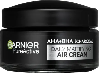 Produktbild von Garnier Pure Active AHA +  BHA Charcoal Daily Mattifying Air Cream
